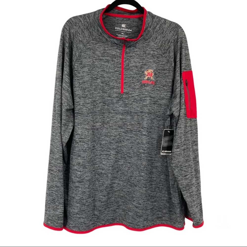 Colosseum Maryland Terrapins Pullover 1/4 Zip Active Top NEW